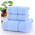 Set de 3 Toallas de Baño de Algodón Puro de Color Sólido
