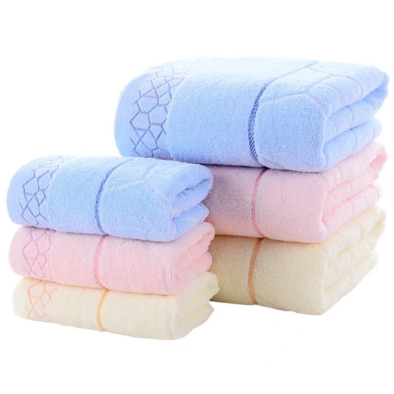 Set de 3 Toallas de Baño de Algodón Puro de Color Sólido