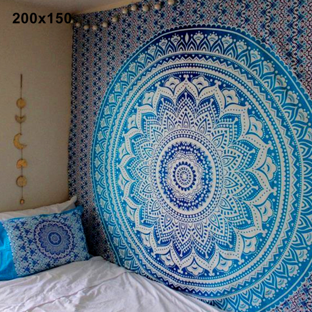 Tapiz de Pared y Decoración de Tapete de Yoga Estilo Mandala Bohemio