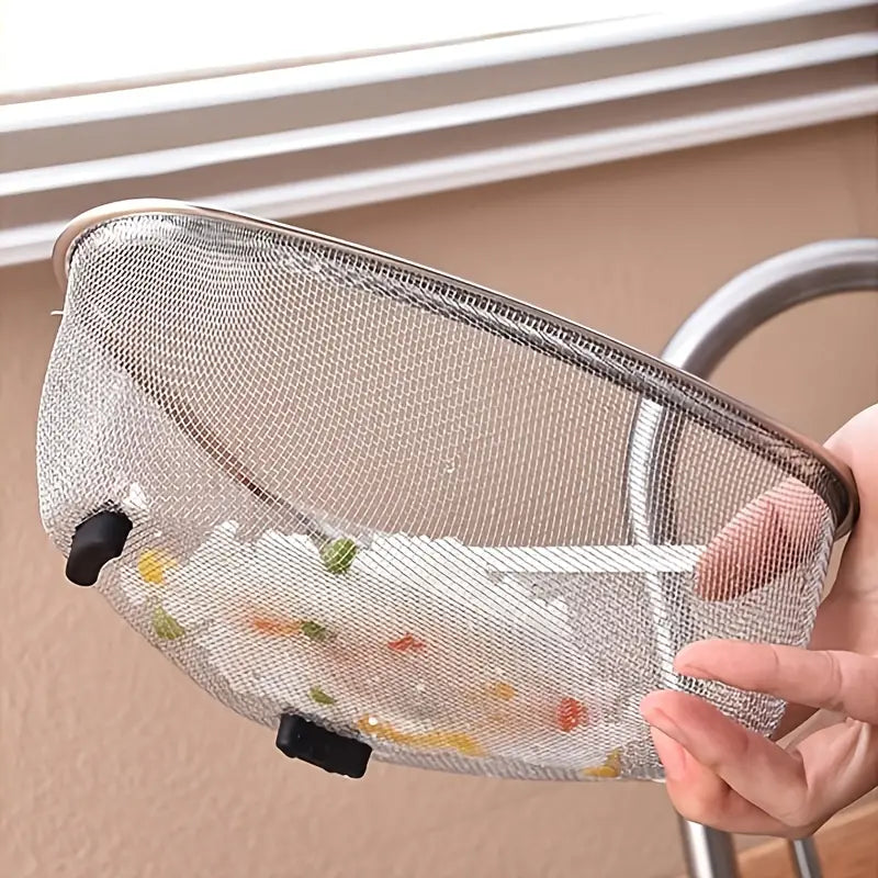 Cesta Escurridora Triangular de Acero Inoxidable para Fregadero (1PC)