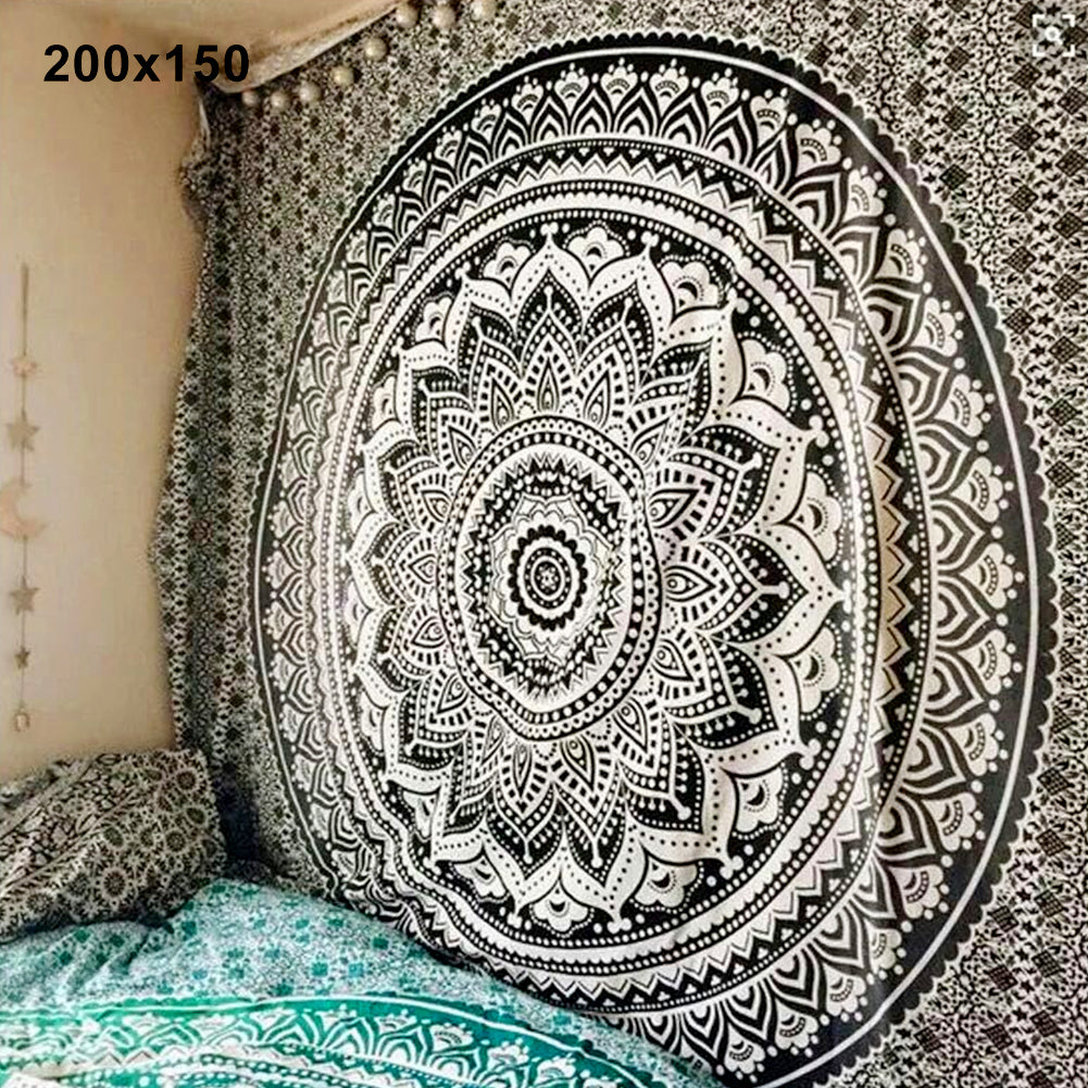 Tapiz de Pared y Decoración de Tapete de Yoga Estilo Mandala Bohemio